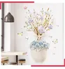 3d diy vas blomma vägg klistermärken kreativ dekal heminredning självhäftande tapet vardagsrum sovrum kök klistermärken