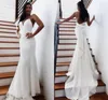 فستان الزفاف حورية البحر 2020 Vestidos de Novia Spaghetti الأشرطة الناعمة الساتان مثير ثوب الزفاف الأنيق ثياب زفاف عارية الظهر 2622