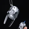 3D Skull Shape Cigarette Lighter Creative Refillable Windproof Jet Butane Gas Lighters with Portable Key Chain