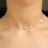 Wyprzedaż piękna dziewczyna kobiety biżuteria szczęście symbol urok naszyjnik złe oko hamsa ręka sun c cz kropli elegancja 925 sterling srebrny choker