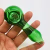 4 .0 Inch Snowflake glass Hand pipe Bubbler Tobacco Stripe Spoon Pipes For Dry Herb smoking Cigarette Filter pipes 10 Color Free shipping