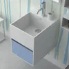 욕실 직사각형 벽 장착 세탁 싱크 서랍 클로이크 룸 Corian Vanity Washbasin 고체 표면 수지 Lavabo RS38423
