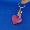 diamond heart Tassle Keychain Carabiner Keychain Key Rings Holder Gold Bag Hangs Fashion designer Jewelry for Women