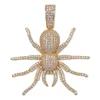 Hip Hop Iced Out Spider Design Pendant Necklace with Micropave Simulated Diamond Mens Bling Party Jewelry2464174