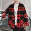 Flannel Shirt 남자 긴 소매 겨울 캐주얼 한국어로 느슨한 패션 빈티지 망 셔츠 격자 무늬 대형 남성 탑스와 블라우스