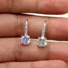 Shining 18k Platinum Plated Square Zircon Hoop Drop Earring Women Män ingen bleknar No Allergies Daily Party Jewelry1661762