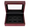 Wooden Box Championship Ring Display Case Wooden Boxs For Ring 2 3 4 5 6 Holes To Choose Rings and Collection Free Shipping