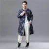 Traditionele Chinese kleding voor mannen Cheongsam Stijl Tang Pak Top Heren Vintage Lange Jas Oosterse Mannelijke Kostuum Film TV Stage Wear