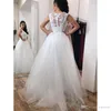 Sexy Elegante Uma Linha País Vestidos De Casamento V Pescoço Appliqued Rendas Sem Mangas Praia Vestido De Noiva Com Contas Plus Size Zíper de Volta Até O Chão