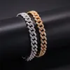 Hip Hop Micro Pave Cubique Zircon Cube Pierres Chaîne Cubaine Bracelet Or Argent Couleur 8mm 7 pouces 8 pouces