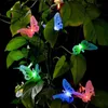 12 pièces LED papillon décoration de jardin fibre optique fée extérieur jardin lumières Patio clôture ornement lumière tuinverlichting