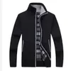 Men's Sweaters Mens Sweater Cardigan Stand Collar Long Sleeve Fit Jacket Zipper Solid Color Loose