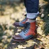 Masorini mâle à lacets bottines chaudes hommes bottes en cuir Pu chaussures d'hiver mode hommes Brithsh chaussures 2018 BRM-078