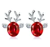 Femmes cadeau de noël bijoux élégants noël perle cerf boucles d'oreilles renne oreille goujon GB1353