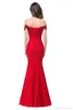 Tanie Modest Red Mermaid Lace Suknie Ślubne Sexy Off The Ramię Rękawy Długie Chińskie Suknie Ślubne Formalne Gowns CPS199