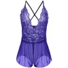 Womens Babydoll Crotchless Bodysuit Lingerie Set Sexy Underwear Lace Nightwear #R45