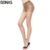 Bonas 15d Summer Nylon Seamless Pantyhose Damskie Czarne Cienkie Rajstopy Moda Rozciągliwy Hosiery Spandex Rajstopy Solid Color Kobieta