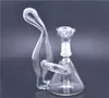 Mini Dab Rigs Glass Oil Rigs Recycler Bubbler hookah Double Honeycomb Percolator Water pipe With 14mm Joint glass oil burner pipe and bowl