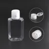 60ml Praça transparente frasco plástico Mão Gel Higienizador para viagens 2OZ vazio Handwashing garrafa reutilizável Fluid