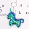 New Chaveiro Unicorn Keychain Fashion Glitter Key Ring Sequins Animal Key Chain Gifts for Women Car Bag Accessories Keyring Charms