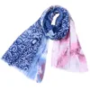 Women New Cotton Gradient Leaf Print Scarves Shawls 2019 Long Vintage Flower Fringe Wrap Scarf Hijab Foulard 6 Color Hot Sale Free Shipping