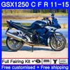 Kropp för Suzuki Bandit GSX1250F GSX1250FA GSX1250 C 11 12 13 14 15 310HM.0 GSXF1250 GSX1250C 2011 2012 2013 2014 2015 Fairing All Gloss Blue