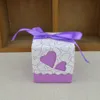 Candy Dozen voor Bruiloft Verjaardag Party Festival Double Hollow Love Heart Laser Cut Wrap Gift Paper Box Case met Lint Xmas XD22057