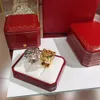 Dsicount Designer-Ring aus 925er-Sterlingsilber, ausgehöhlter Leopardenring, 18 Karat vergoldeter Schmuck für Damen oder Herren 4710038