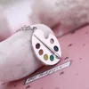 Dawapara Crystal Artist's Palette Pendant Necklace Paint Plate Pendant DIY Necklace Painter's Gift Necklace Women 2019