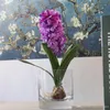 10st Konstgjord blomma hyacint med glödlampor Hem Bonsai Potted Dekorativa Konstgjorda Blommor Bröllopsplats Layout Juldekoration
