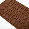 Numéros de moisissure de chocolat en silicone numérique DIY Moule de gâteau alimentaire Grade Silicone moule de gelée de joyeux anniversaire décoration lx19066965995