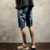 2017 Men's Knee Length Ripped Jeans Pants Summer Hole Denim Shorts Male Hip Hop Boys Classic Style Bermuda Shorts Pant Men