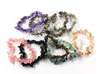 Grânulos naturais cura pulseira de cristal multi cores gemstone 15-18cm esticar pedra real para decoração de mão