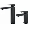 Bathroom Faucet Solid Brass Electroplating Black Basin Faucet Cold and Hot Water Mixer Single Handle Square Tap