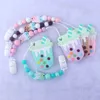 Cartoon Silicone Pacifier Clips Tanding Pärlor BPA Gratis Silikon Dummy Clip Pacifier Holder Baby Teether Pendant Soothie Clips A7819