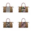 Leopard Handbag Camouflage Printing Bags Large Capacity Travel Tote with PU Handle Sports Yoga Totes Storage Maternity Bags 6pcs RRA2602