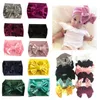 Golden Velvet Bow knot Headbands New Style Barn Boutique Elastic Hair Ornament Baby Fashion Princess Hairband T9I00271