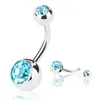 Nieuwe 316L Chirurgische stalen navel ringen Crystal Rhinestone Belly Button Navel Bar Ring Body Sieraden Piercing 50pcs Lot Gratis verzending YD