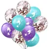 10pcs Little Mermaid Balloons Multicolor Confetti Balloon Wedding Ballons Birthday Party Decoration Baby shower Supplies