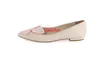 Kostenloser Versand 2019 Damen-Schaffell-Wildleder Spitze Schuhe niedriger Absatz sticken Mutli-Schmetterlingsverzierungen Sophia Webster beige Farbe SCHUHE 34-42