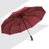 Auto Guarda-chuvas à prova de vento dos homens quadro à prova de vento 10k parasol resistente ao vento três dobráveis ​​guarda-chuva automática chuva mulheres
