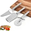 Rostfritt stål Pizza Shovel Bakning Cake Cutter Ost Grater Pizza Mat Divider Pastry Hem Kök Bakning Verktyg