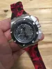 새로운 도착 패션 탑 고무 스트랩 캐주얼 손목 시계 쿼츠 시계 44MM 5 색 스포츠 남자 망 시계 시계