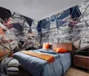 Moderne abstracte retro industriële wind geometrische stiksels huis achtergrond muur mooi behang