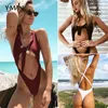 Women's Swimwear Yisiman Push Up One Piece Swimsuit Female Bathing Suit Sexy Biquini Cut Red Women Monokini String Thong Bikini 2021 XL