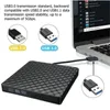 Tragbarer USB-Brenner-Laufwerk-Brenner-Leser-Player mit USB-Kabeln für Mac-Laptop