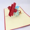 3D Cartoon handgemaakte vliegtuig wenskaarten Dank u briefkaart voor kinderen verjaardag kerst feestelijke feestartikelen