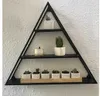 Prateleira de metal na parede criativa de ferro arte mobília pendurado triangular ripas decorativas de flor