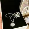 New Genuine round pendant necklace for Pandora original box set 925 sterling silver diamond fashion charm pendant ladies single product