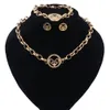 Ny romantisk rostfritt stål hjärtformade serier smycken uppsättningar engagemang halsband örhängen armband sätter kvinnor bröllop smycken